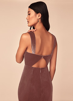 Azazie Lanessa Bridesmaid Dresses Rustic Rose Mermaid V-Neck Keyhole Back Velvet Dress image5