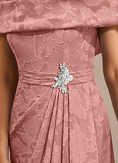 Azazie Branford Mother of the Bride Dresses Rosette A-Line Pleated Floral Burnout Dress image6