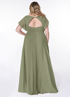 Azazie Rylee Abiti da Damigella Abito A-Line in Chiffon Plissettato Pistacchio image7