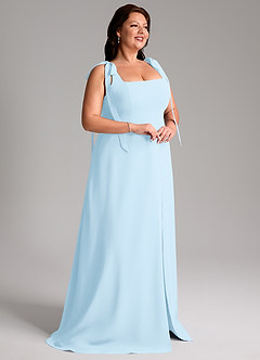 Azazie Debra Abiti da Damigella Abito Convertibile A-Line in Chiffon Con Tasche Azzurro image12