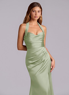 Azazie Destiny Suknie dla druhen Syrena Dekolt w kształcie serca Satyna elastyczna Do ziemi Sukienka image5