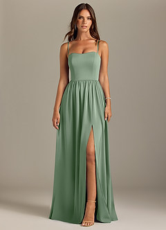 Azazie Calianna Bridesmaid Dresses Matcha A-Line Off the Shoulder Stretch Satin Convertible Dress image9
