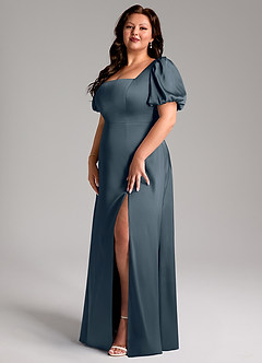 Azazie Fyona Brautjungfernkleider A-Linie Plissee Stretch-Satin Kleid Zwielichtviolett image10