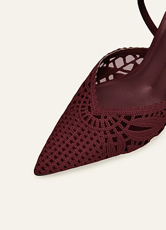 front Tkané síťované slingback podpatky pro ženy špičatou špičkou svatební boty elegantní vysoké podpatky