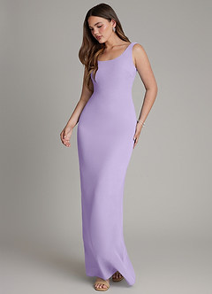 Azazie Hadley Bridesmaid Dresses Lilac Mermaid Pleated Chiffon Dress image3