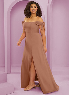 Barbie ♥ Azazie Bridesmaid Dresses Bronzer A-Line Off the Shoulder Chiffon Convertible Dress image13