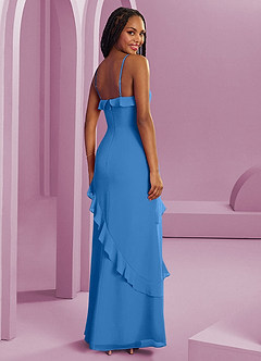 Barbie ♥ Azazie Bridesmaid Dresses Blue Jay Sheath Chiffon Dress image2