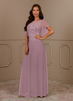 Azazie Cavell Mother of the Bride Dresses Dusty Rose A-Line Sequins Mesh Dress image3