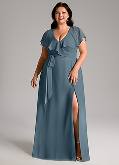 Azazie Lainey Bridesmaid Dresses Twilight A-Line with Pockets Chiffon Dress image10