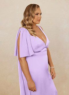 Christian Siriano Bridal for Azazie 1011 Bridesmaid Dresses Lilac Mermaid Bow Stretch Satin Dress image17