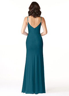 Azazie Deandra Robes de demoiselle d'honneur Robe Sirène en Maille Plissée Bleu Encre image2