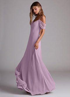 Azazie Marley Bridesmaid Dresses Wisteria A-Line Off the Shoulder Chiffon Convertible Dress image3