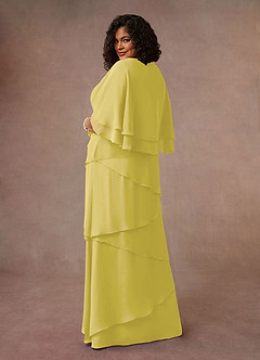 Azazie OHara Mother of the Bride Dresses Canary A-Line V-Neck Chiffon Dress image11