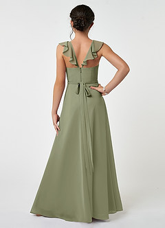 Azazie Emily Junior Pistachio A-Line Ruched Chiffon Dress image2