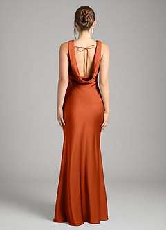 Azazie Rylina Bridesmaid Dresses Paprika Mermaid Stretch Satin Dress image2