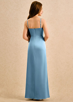 Azazie Bundt Girls Formal Flower Girl Klänningar Klä A-Line i Stretch Satin Plisserad image2