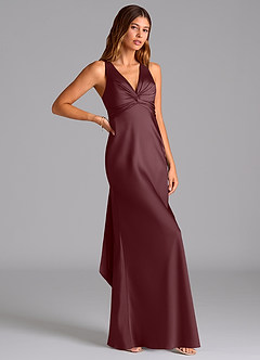 Azazie Hati Brudtärnklänningar Klä av Sjöjungfru i Stretch Satin Sangria image1