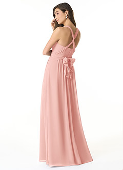 Azazie Olani Bridesmaid Dresses Rosette A-Line One Shoulder Chiffon Convertible Dress image3