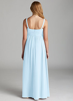 Azazie Chanel Junior Sky Blue A-Line Sweetheart Neckline Chiffon Dress image4