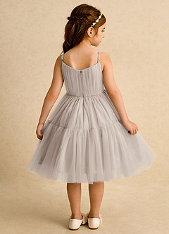 Azazie Osea Flower Girl Dresses Frost Ball-Gown Pleated Tulle Dress image2