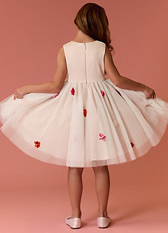 Barbie ♥ Azazie Robe Demoiselle D'honneur Fillette Robe Trapèze en Tulle Sans manches Barbie Multicolore Rose image8