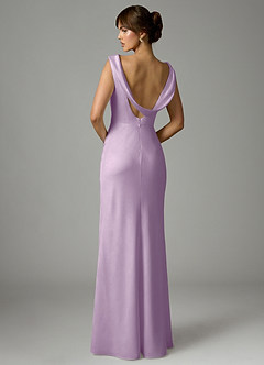 Azazie Kieryn Robes de demoiselle d'honneur Robe Sirène en Satin extensible Plissée Frostiges Flieder image5