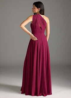 Azazie Charlize Brautjungfernkleider A-Linie One-Shoulder Chiffon Kleid Burgunderrot image2