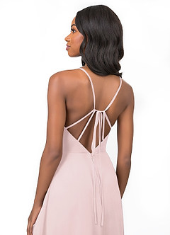 Azazie Everleigh Bridesmaid Dresses Blushing Pink A-Line Sweetheart Pleated Chiffon Dress image4