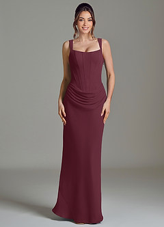 Azazie Niamh Brudtärnklänningar Klä av Sjöjungfru i Chiffong Korsett Cabernet image3