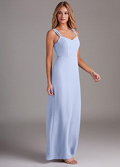 Azazie Denice Brautjungfernkleider Etui Gefaltet Chiffon Kleid Eis image5