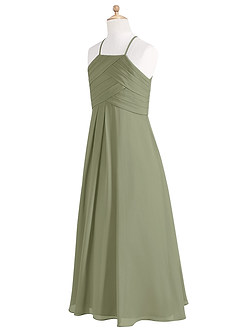 Azazie Ginger Junior Dusty Rose A-Line Pleated Chiffon Dress image9