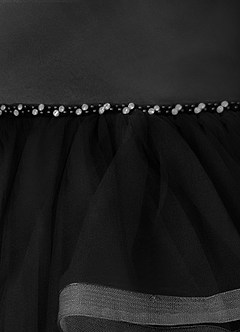 Azazie Sofia Flower Girl Dresses Black A-Line Beaded Tulle Dress image4