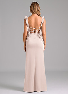 Azazie Jessamine Bridesmaid Dresses Blushing Pink A-Line Corset Stretch Satin Dress image5
