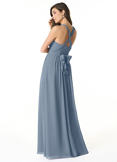 Azazie Olani Jurken voor bruidsmeisjes Converteerbaar Jurk van Chiffon met A-Lijn Off the Shoulder Schemering image3