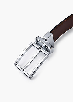 front Ceinture réversible en cuir mat pour homme