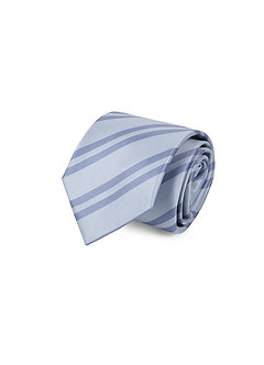 front Klassisk stribet mat satinslips med bred kant