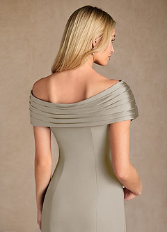 Azazie Pierce Abiti per la Madre della Sposa Abito Sirena in Crepe Elasticizzato Plissettato Taupe image6