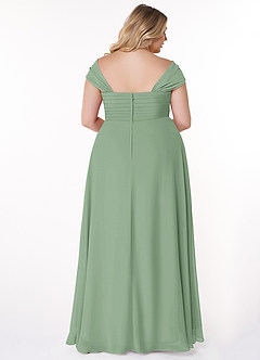 Azazie Kaitlynn Brautjungfernkleider Wandelbar Empire Gerafft Chiffon Kleid Matcha image11