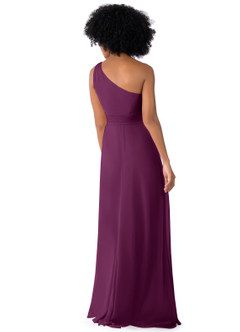 Azazie Dallas Bridesmaid Dresses Raspberry A-Line One Shoulder Chiffon Dress image5