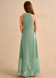 Azazie Boop Girls Formal Flower Girl Dresses Matcha A-Line Bow Chiffon Dress image2