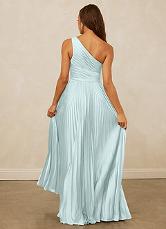 Christian Siriano Bridal for Azazie 1008 Robes de demoiselle d'honneur Robe Trapèze en Satin extensible Ue épaule Verre De Mer image7