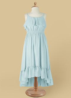 Azazie Karmen Flower Girl Dresses Mist A-Line Ruched Chiffon Dress image9