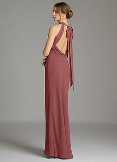 Azazie Cairo Vestidos de damas de honor Vestido de Amatista de Gasa de Corte Sirena con Plisado image2