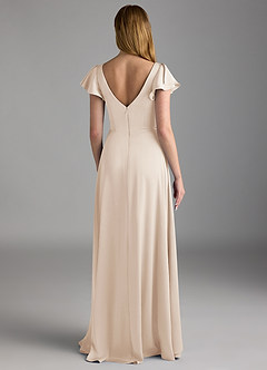 Azazie Omari Bridesmaid Dresses White Alabaster A-Line Stretch Satin Dress image2