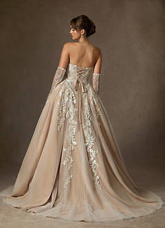 Azazie Sonnet Robes de mariée Robe Princesse en Dentelle Bustier Diamant Nude image3