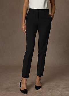 front Victoria Preto Terno de calça comprida em tecido refinado