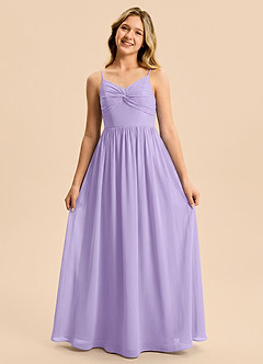 Azazie Zeya Junior Lilac A-Line Chiffon Dress image5