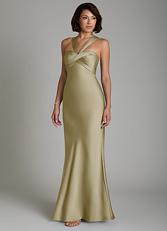 Azazie Zaria Bridesmaid Dresses Moss Green Mermaid Sweetheart Neckline Stretch Satin Dress image6