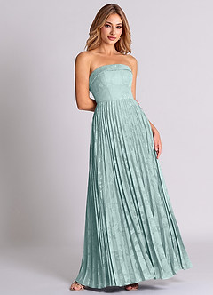 Azazie Mariana Bridesmaid Dresses Mist A-Line Strapless Floral Burnout Convertible Dress image4