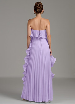 Azazie Alexia Robes de demoiselle d'honneur Robe Trapèze en Mousseline de soie Rayé Lilas image7